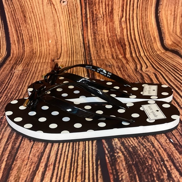 Kate Spade Black and White Polka Dot Sandals - Picture 1 of 5